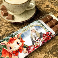 Personalizuotas "Kalėdinis dizainas 6“ šokoladas su jūsų nuotrauka TeeInBlue