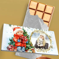 Personalizuotas "Kalėdinis dizainas 10“ šokoladas su jūsų nuotrauka TeeInBlue