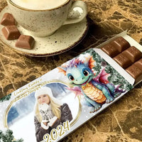 Personalizuotas "Kalėdinis dizainas 7“ šokoladas su jūsų nuotrauka TeeInBlue