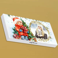 Personalizuotas "Kalėdinis dizainas 10“ šokoladas su jūsų nuotrauka TeeInBlue