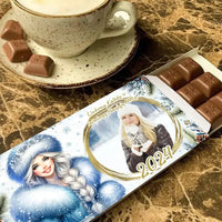 Personalizuotas "Kalėdinis dizainas 8“ šokoladas su jūsų nuotrauka TeeInBlue