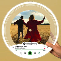 Personalizuota "Spotify V1" Vinilinė plokštelė su jūsų nuotrauka permatomas organinis stiklas TeeInBlue