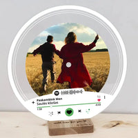 Personalizuota "Spotify V1" Vinilinė plokštelė su jūsų nuotrauka permatomas organinis stiklas TeeInBlue