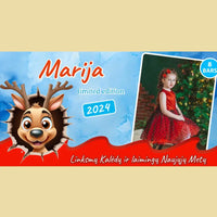 Personalizuota Kinder 8 batonėlių šokoladinė dėžutė su jūsų nuotrauka, Kalėdinė versija su animaciniais herojais TeeInBlue