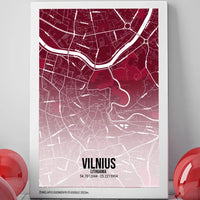 Personalizuotas miesto žemėlapis ant drobės su jūsų pasirinkta vieta  Drobe -  dovanokis.lt