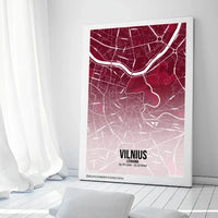 Personalizuotas miesto žemėlapis ant drobės su jūsų pasirinkta vieta  Drobe -  dovanokis.lt