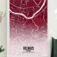 Personalizuotas miesto žemėlapis ant drobės su jūsų pasirinkta vieta  Drobe -  dovanokis.lt