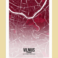 Personalizuotas miesto žemėlapis ant drobės su jūsų pasirinkta vieta  Drobe -  dovanokis.lt