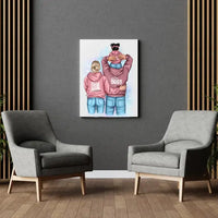 Personalizuotas "Tikra boso šeima" iliustracija su vaiku ant drobės  Drobe -  dovanokis.lt