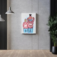 Personalizuotas "Tikra boso šeima" iliustracija su vaiku ant drobės  Drobe -  dovanokis.lt