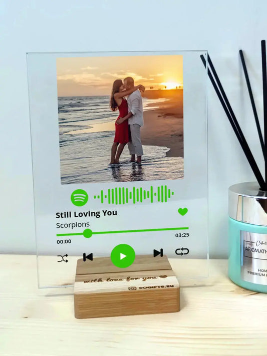 Personalizuotas "Spotify" stiklinis posteris su jūsų nuotrauka TeeInBlue
