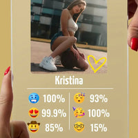 Personalizuotas "Emojis" stiklinis posteris su jūsų nuotrauka TeeInBlue