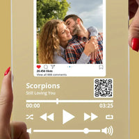 Personalizuotas "So Player + Instagram + Heart" stiklinis posteris su jūsų nuotrauka TeeInBlue