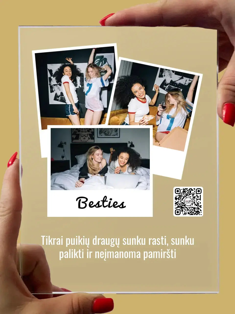 Personalizuotas "Besties" stiklinis posteris su jūsų nuotrauka TeeInBlue