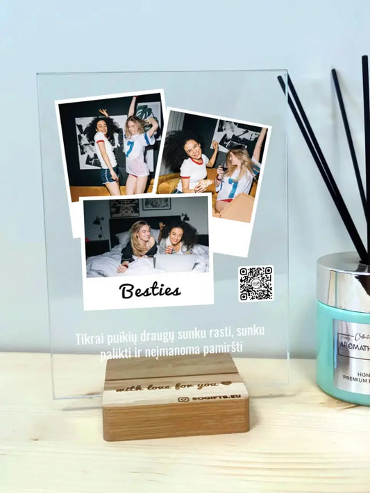 Personalizuotas "Besties" stiklinis posteris su jūsų nuotrauka TeeInBlue