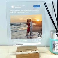 Personalizuotas "Twitter" stiklinis posteris su jūsų nuotrauka TeeInBlue