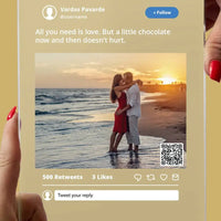 Personalizuotas "Twitter" stiklinis posteris su jūsų nuotrauka TeeInBlue