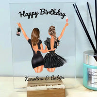 Personalizuota gimtadienio merginos iliustraciją, stiklinis posteris TeeInBlue