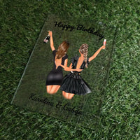 Personalizuota gimtadienio merginos iliustraciją, stiklinis posteris TeeInBlue