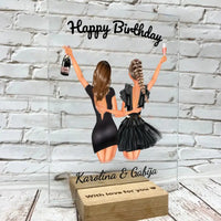 Personalizuota gimtadienio merginos iliustraciją, stiklinis posteris TeeInBlue