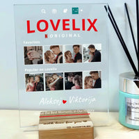 Personalizuotas "Netflix" filmų posteris poroms ant stiklo su jūsų nuotraukomis. TeeInBlue