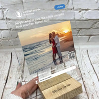 Personalizuotas "Twitter" stiklinis posteris su jūsų nuotrauka TeeInBlue