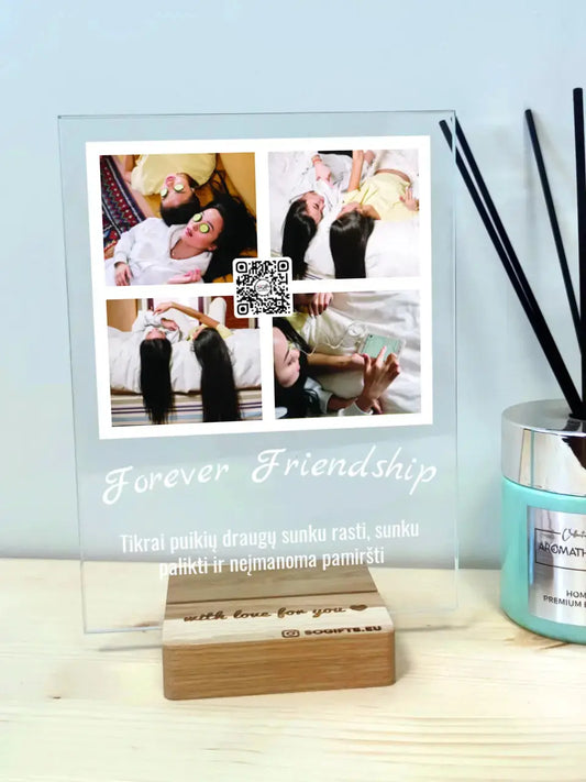 Personalizuotas "Forever Friendship" stiklinis posteris su jūsų nuotrauka TeeInBlue
