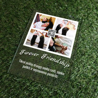 Personalizuotas "Forever Friendship" stiklinis posteris su jūsų nuotrauka TeeInBlue