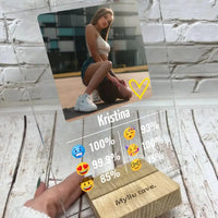 Personalizuotas "Emojis" stiklinis posteris su jūsų nuotrauka TeeInBlue