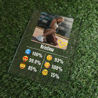 Personalizuotas "Emojis" stiklinis posteris su jūsų nuotrauka TeeInBlue