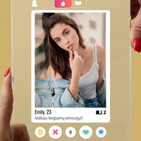 Personalizuotas "Tinder" stiklinis posteris su jūsų nuotrauka TeeInBlue