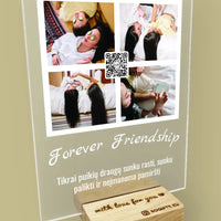 Personalizuotas "Forever Friendship" stiklinis posteris su jūsų nuotrauka TeeInBlue