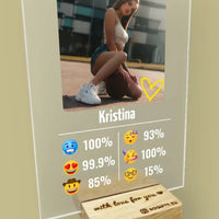 Personalizuotas "Emojis" stiklinis posteris su jūsų nuotrauka TeeInBlue