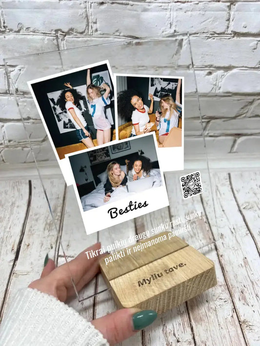 Personalizuotas "Besties" stiklinis posteris su jūsų nuotrauka TeeInBlue