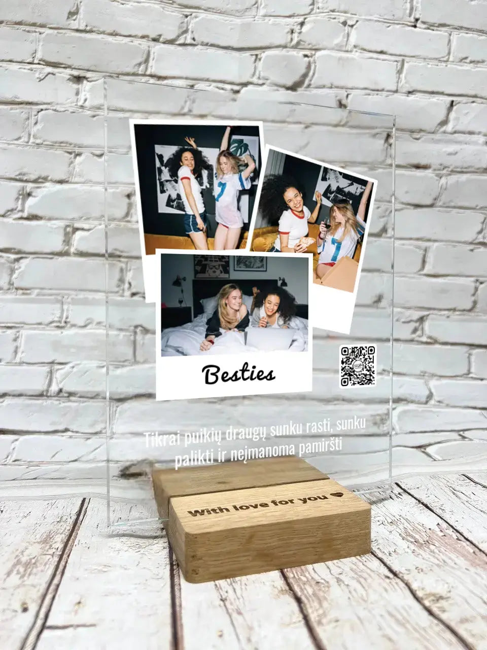 Personalizuotas "Besties" stiklinis posteris su jūsų nuotrauka TeeInBlue