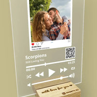 Personalizuotas "So Player + Instagram + Heart" stiklinis posteris su jūsų nuotrauka TeeInBlue