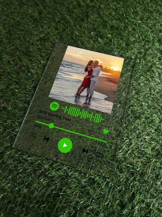 Personalizuotas "Spotify" stiklinis posteris su jūsų nuotrauka TeeInBlue