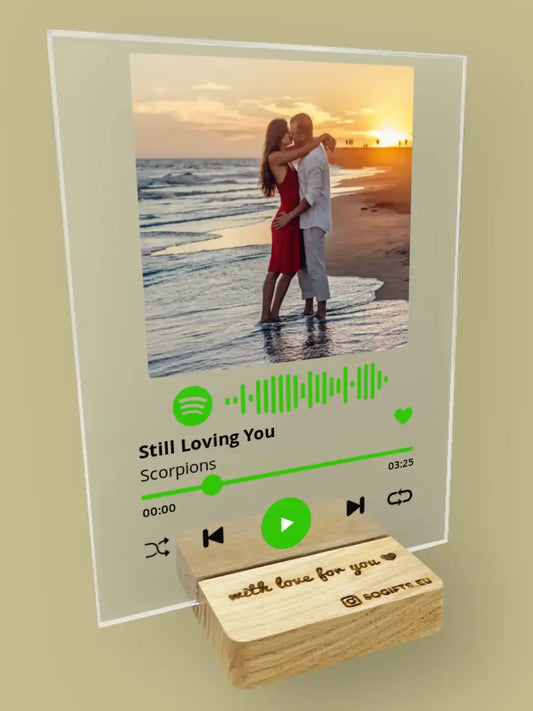 Personalizuotas "Spotify" stiklinis posteris su jūsų nuotrauka TeeInBlue