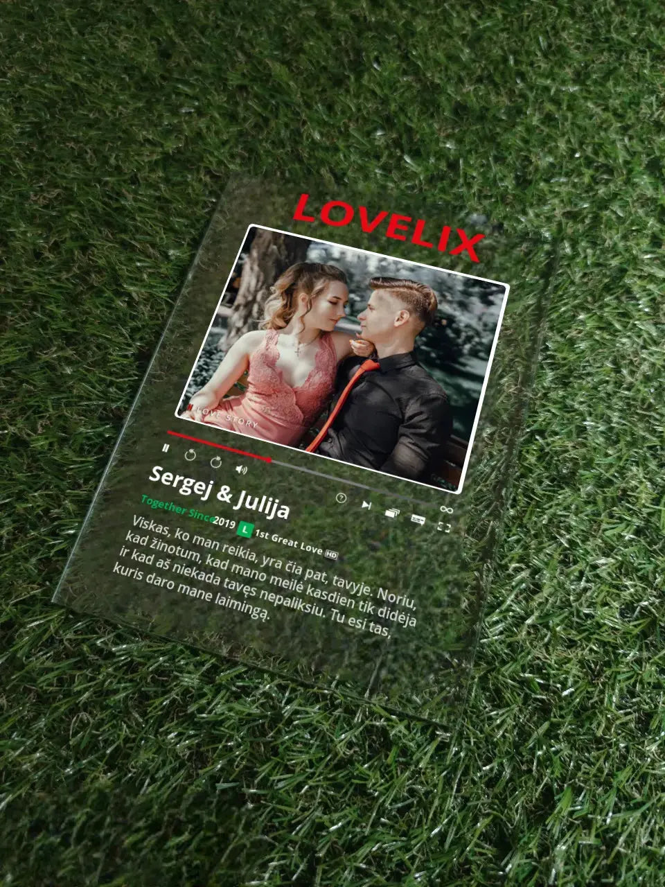 Personalizuotas "Netflix" filmų posteris poroms ant stiklo su jūsų nuotrauka. Jūsų filmo/serialo viršelis kaip „Netflix“ TeeInBlue