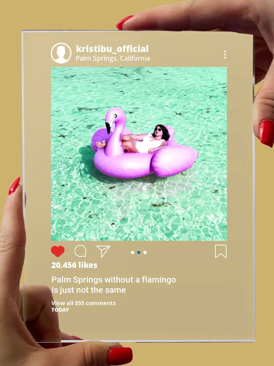 Personalizuotas "Instagram" stiklinis posteris su jūsų nuotrauka