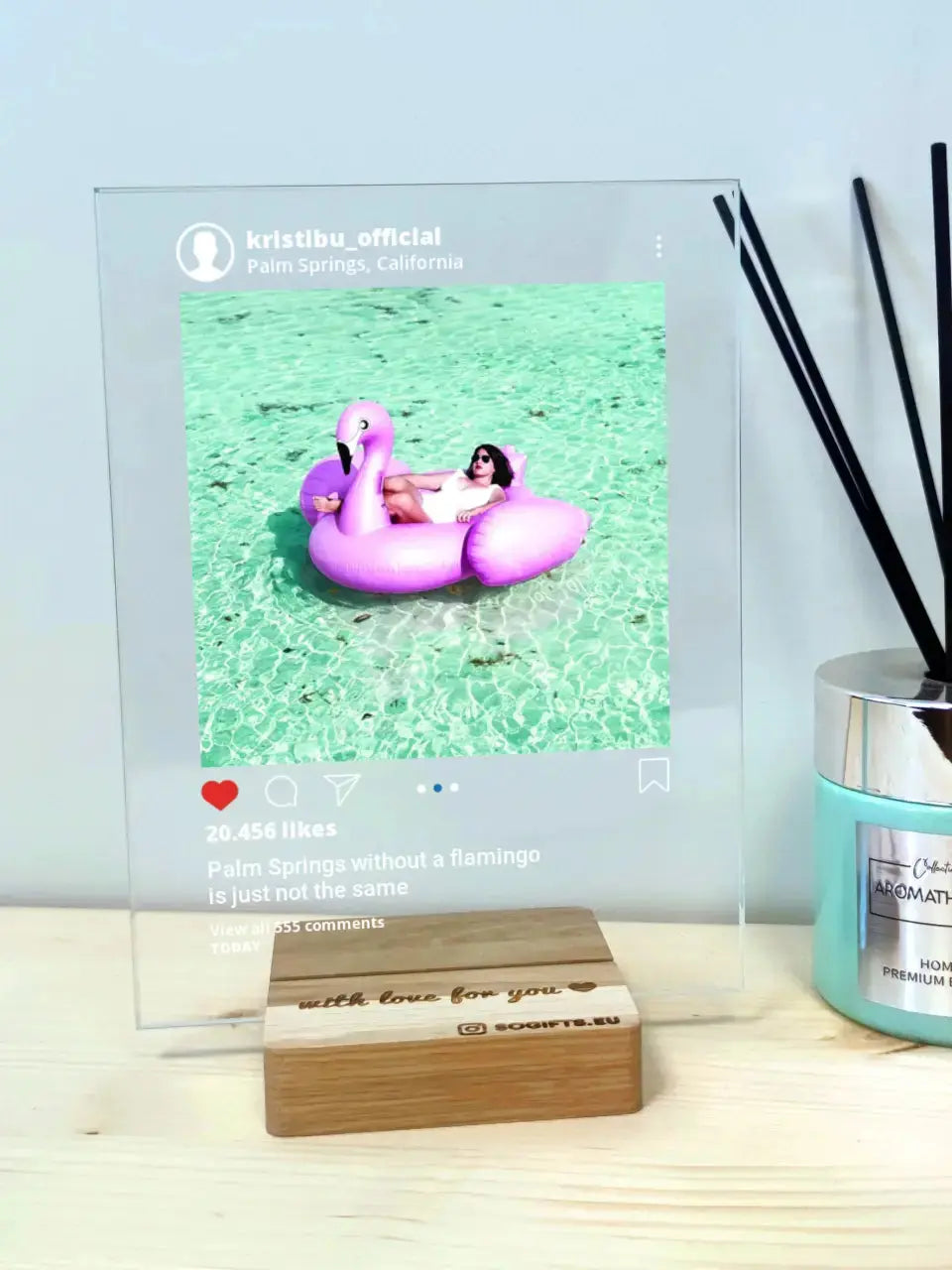 Personalizuotas "Instagram" stiklinis posteris su jūsų nuotrauka TeeInBlue