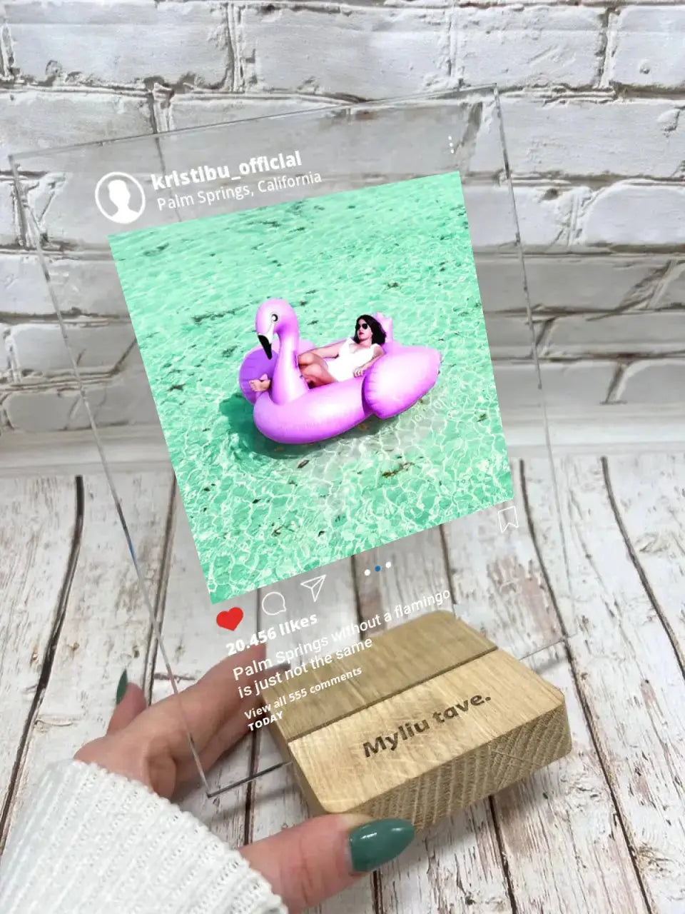 Personalizuotas "Instagram" stiklinis posteris su jūsų nuotrauka TeeInBlue