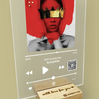 Personalizuotas "Apple Music" stiklinis posteris su jūsų nuotrauka TeeInBlue