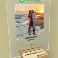 Personalizuotas "Lovetify" stiklinis posteris su jūsų nuotrauka, kaip spotify TeeInBlue