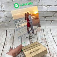 Personalizuotas "Lovetify" stiklinis posteris su jūsų nuotrauka, kaip spotify TeeInBlue