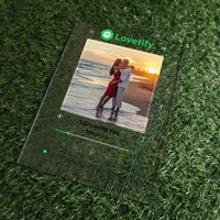 Personalizuotas "Lovetify" stiklinis posteris su jūsų nuotrauka, kaip spotify TeeInBlue