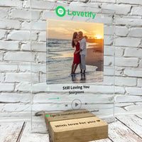 Personalizuotas "Lovetify" stiklinis posteris su jūsų nuotrauka, kaip spotify TeeInBlue