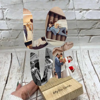 Personalizuotas "Didelės LOVE raidės" stiklinis posteris su jūsų nuotraukomis TeeInBlue