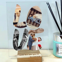 Personalizuotas "Didelės LOVE raidės" stiklinis posteris su jūsų nuotraukomis TeeInBlue