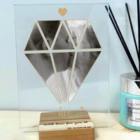 Personalizuotas "Diamand Love" stiklinis posteris su jūsų nuotrauka TeeInBlue